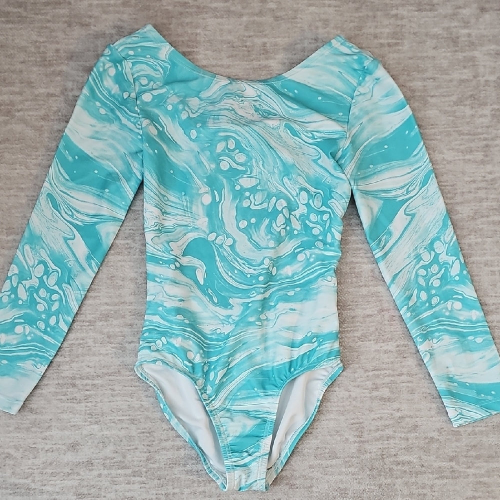 Old Navy Aqua Swirl One Piece Swimsuit